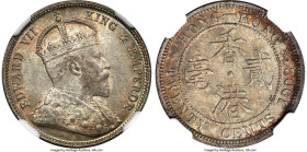 British Colony. Edward VII 20 Cents 1902 MS63 NGC, London mint, KM14, Prid-51. A beautiful Choice Mint offering from the Edwardian Hong Kong emissions...