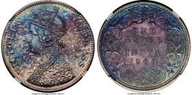 British India. Victoria Proof Restrike Rupee 1900-B PR64 NGC, Bombay mint, KM492. A terrific near-Gem 20th century Victorian Proof Restrike Rupee with...
