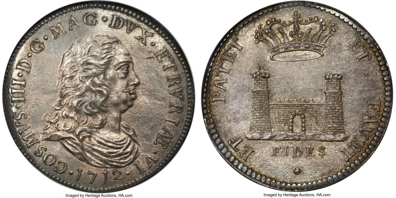 Livorno. Cosimo III Medici Tollero 1712 MS62 NGC, Livorno mint, KM35, Dav-1500. ...