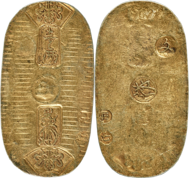Bunsei gold Koban (Ryo) ND (1819-1828) AU Details (Scratch) PCGS, Edo mint, KM-C...
