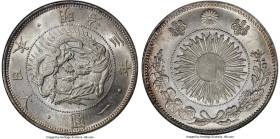 Meiji Yen Year 3 (1870) MS64 NGC, Osaka mint, KM-Y5.1, JNDA 01-9. Type 1, with border variety. A well-preserved example of a beautiful and well-made e...