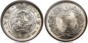 Meiji Yen Year 36 (1903) MS65 PCGS, Osaka mint, KM-YA25.3, JNDA-01-10A. A stunning, mostly untoned, specimen with silky smooth appeal and surfaces wit...