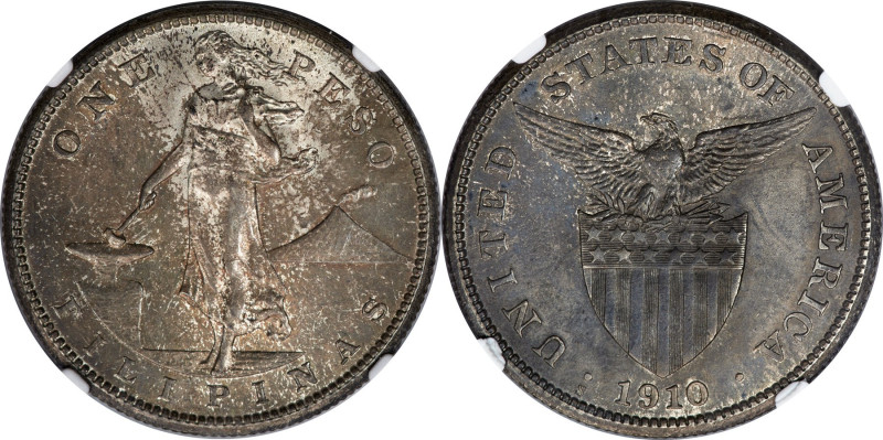 USA Administration Peso 1910-S MS62 NGC, San Francisco mint, KM172, Allen-17.05....