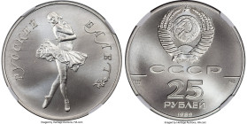 USSR palladium "Ballet" 25 Roubles 1989-(L) MS69 NGC, Leningrad mint, KM-Y231. A delectable example on the very cusp of perfection, showcasing silky f...