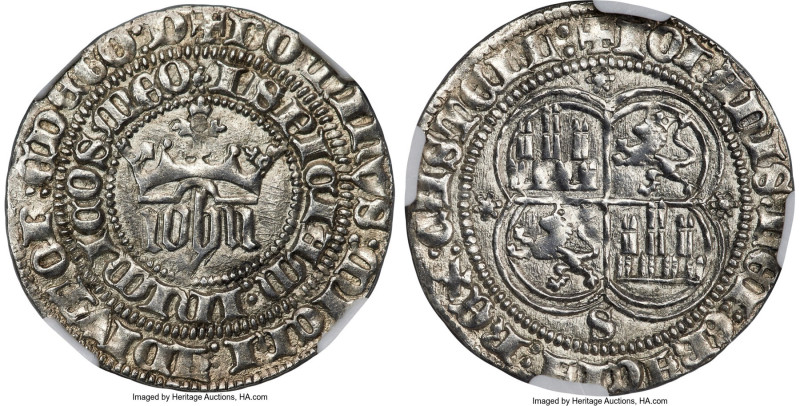 Castile. Juan I Real ND (1379-1390) MS63 NGC, Seville mint, Cay-1443. 3.49gm. A ...