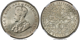 British Colony. George V Dollar 1919 MS65 NGC, Bombay mint, KM33, Prid-9. An unquestionably tough coin to locate in Gem Mint State; not only is this c...