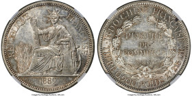French Colony Piastre 1889-A AU55 NGC, Paris mint, KM5, Lec-270. HID09801242017 © 2023 Heritage Auctions | All Rights Reserved