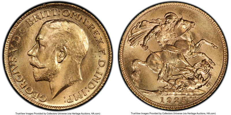 George V gold Sovereign 1925 MS66 PCGS, KM820, S-3996. HID09801242017 © 2023 Her...