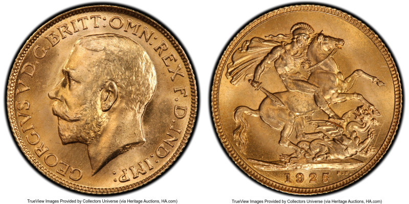 George V gold Sovereign 1925 MS65 PCGS, KM820, S-3996. HID09801242017 © 2023 Her...