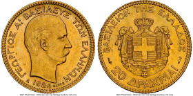 George I gold 20 Drachmai 1884-A MS62 NGC, Paris mint, KM56, Fr-18. HID09801242017 © 2023 Heritage Auctions | All Rights Reserved