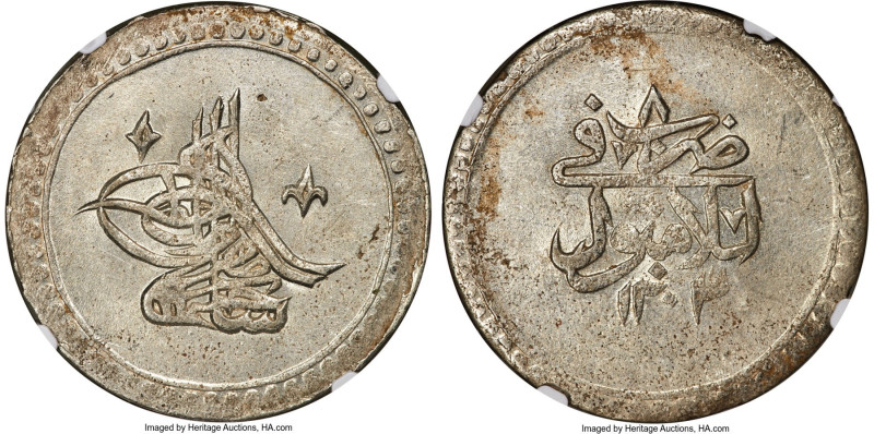 Ottoman Empire. Selim III 2 Kurush AH 1203 Year 8 (1797/1798) MS63 NGC, KM504, D...