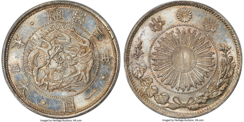 Meiji Yen Year 3 (1870) MS64 PCGS, Osaka mint, KM-Y5.1, JNDA-01-9. Type 1 w/ bor...