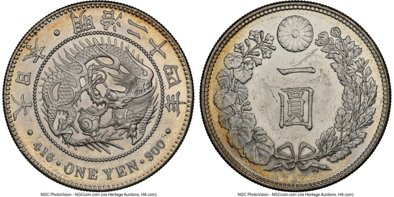 Meiji Yen Year 24 (1891) MS62 NGC, Osaka mint, KM-YA25.3, JNDA-01-10A. HID098012...