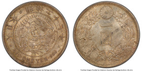 Meiji Yen Year 27 (1894) MS63 PCGS, Osaka mint, KM-YA25.3, JNDA 01-10A. Gunmetal with an aqueous hue resting in the fields. The original surfaces are ...
