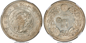 Meiji Counterstamped Yen "Gin Left" Year 30 (1897) MS61 NGC, KM-Y28a.1. Host: Meiji Year 13 (1880) Yen; Counterstamp: Gin left. HID09801242017 © 2023 ...