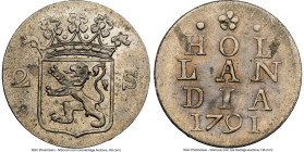 British Administration "Holland Imitative" 2 Stuivers 1791-Dated MS64 NGC, Birmingham mint, Pridmore-13, SS-18. Plain border variety. Struck in German...