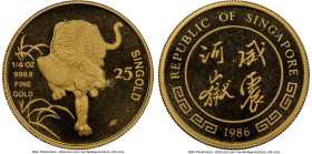 Republic 3-Piece Certified gold "Year of the Tiger" Set 1986-SM MS69 NGC, 1) 25 Singold, KM-X17 2) 10 Singold, KM-X16 3) 5 Singold, KM-X15 HID09801242...