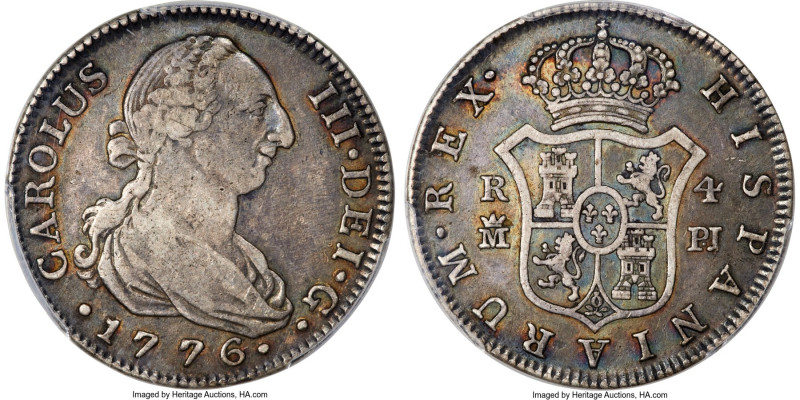 Charles III 4 Reales 1776 M-PJ XF40 PCGS, Madrid mint, KM413.1, Cal-858. HID0980...