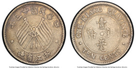 6-Piece Lot of Certified Assorted Issues PCGS, 1) Chekiang. Republic 10 Cents Year 13 (1924) - VF Details (Cleaned), KM-Y371 2) Kwangtung. Republic 20...