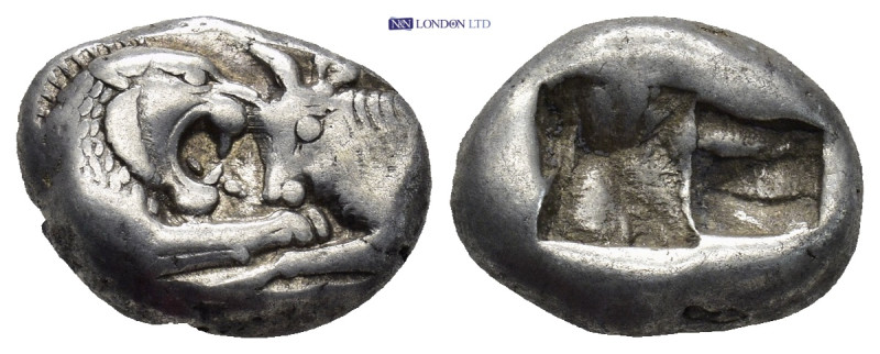 KINGS OF LYDIA. Kroisos, circa 560-546 BC. Siglos (15mm, 5.3 g). Confronted fore...