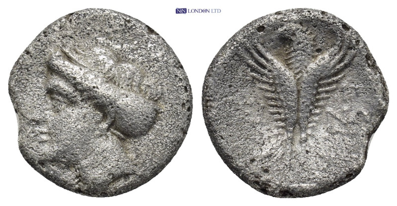 Paphlagonia. Sinope circa 330-250 BC. Hemidrachm AR (14mm. 2.83 g). Head of nymp...