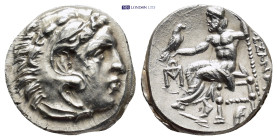 KINGS OF MACEDON. Alexander III the Great (336-323 BC). AR drachm (17mm, 4.34 g). Posthumous issue of Abydus, ca. 310-297 BC. Head of Heracles right, ...