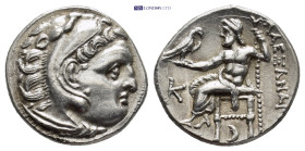 Kings of Macedon. Alexander III The Great; 336-323 BC, Colophon, c. 310-301 BC, Drachm, (17mm, 4.24 g) Obv: Head of Heracles r. wearing skin of lion's...