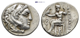 Kingdom of Macedon. Alexander III 'the Great' AR Drachm. (18mm, 4.35 g) Lampsakos, circa 310-301 BC. Struck under Antigonos I Monophthalmos. Circa 310...