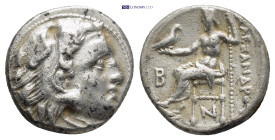 KINGS OF MACEDON. Alexander III 'the Great' (336-323 BC). AR Drachm. (16mm, 4.35 g) Kolophon. Obv: Head of Herakles right, wearing lion skin. Rev: AΛE...