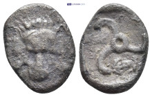 Dynasts of Lycia. Uncertain mint. Perikles 380-360 BC. 1/3 Stater AR (17mm, 2,87 g) Lion scalp facing / Triskeles; laureate and draped facing bust of ...