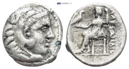 Kingdom of Macedon. Alexander III 'the Great' AR Drachm. (16mm, 3.0 g) Uncertain mint in Western Asia Minor, circa 323-280 BC. Head of Herakles right,...