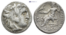 Kings of Macedon. Kolophon. Alexander III "the Great" 336-323 BC. Drachm AR (17mm., 4.36 g). Head of young, beardless Herakles right, wearing lion's s...