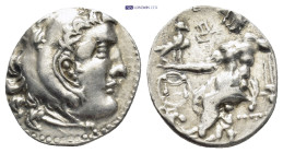 ISLANDS off IONIA. Chios. (Circa 290-275 BC). In the name and types of Alexander III of Macedon. AR Drachm (17mm, 3.1 g) Obv: Head of Herakles right, ...