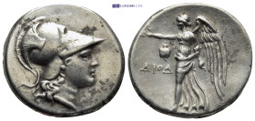 PAMPHYLIA. Side. Tetradrachm (30mm, 16.74 g) (Circa 205-100 BC). Diod-, magistrate. Obv: Helmeted head of Athena right. Rev: ΔΙΟΔ. Nike advancing left...