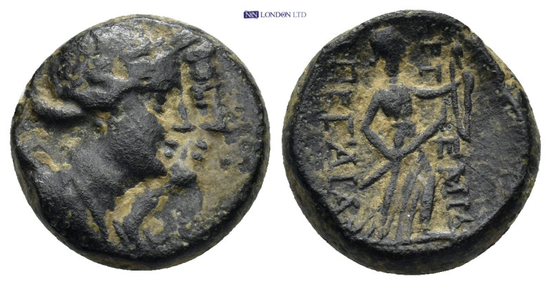 Pamphylia, Perge 2nd -1st centuries BC.AE (5.32 Gr. 16mm.)
 Jugate heads of Arte...