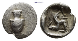 PAMPHYLIA, Aspendos (Circa 465-430 BC.) AR Obol. (10mm, 0.83 g) Obv: Vase. Rev: Triskeles within incuse square.