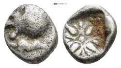 Ionia, Miletos AR Obol, c. 525-475 BC Miletos, Ionia. AR Obol (9mm. 1.0 g). c. 525-475 BC. Obv. Forepart of lion left. Rev. Stellate pattern in incuse...