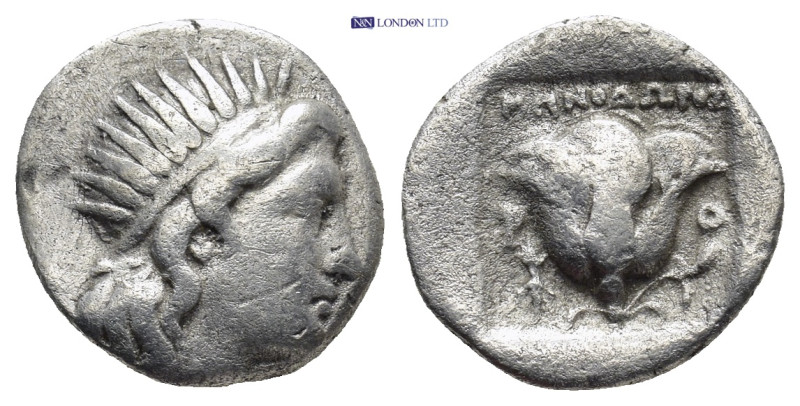 ISLANDS off CARIA, Rhodos. Rhodes. Circa 170-150 BC. AR Drachm (15mm, 2.85 g). A...