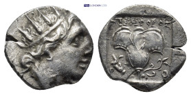 Islands off Caria, Rhodos. Rhodes. 167-88 B.C. AR drachm (13mm, 2.28 g). struck ca. 88-84 B.C. Migistrate ΝΙΚΗΦΟΡΟΣ (Nikephoros). Radiate head of Heli...