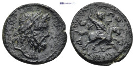 PISIDIA. Isinda. AE (Late 1st century BC-early 1st century AD). AE (4.44 Gr.19mm.)
Diademed head of Zeus right. 
Rev Horseman advancing right, hurling...