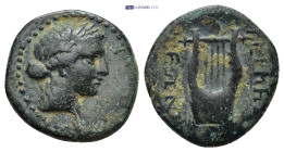 PISIDIA. Termessos. (Circa 1st century BC). Ae. Obv: Laureate head of Apollo right. Rev: ΤΕΡΜΗΣΣΕΩΝ. Lyre. (3.86 Gr. 18mm.)