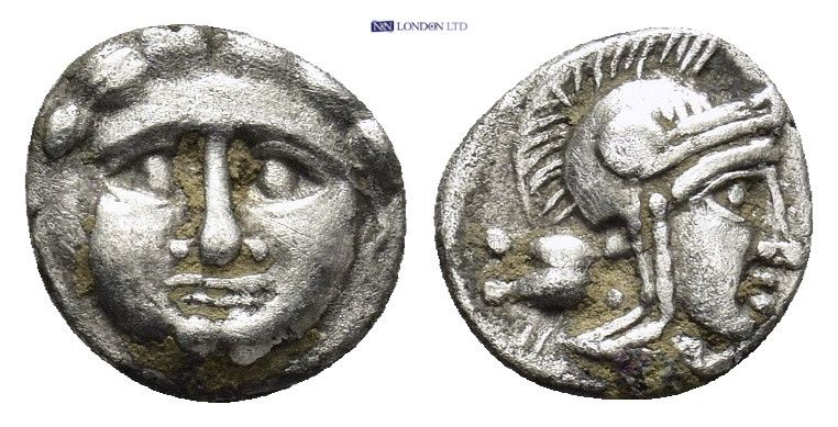 Pisidia. Selge circa 350-300 BC. Obol AR (9mm, 0.89 g) Gorgoneion / Head of Athe...