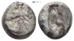 PERSIA, Achaemenid Empire. Time of Darios I to Xerxes II, circa 485-420 BC. Siglos (15mm, 5.3 g), Lydo-Milesian standard, Sardes. Persian king or hero...