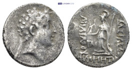 KINGS OF CAPPADOCIA. Ariarathes VII Philometor, circa 116-101 BC. Drachm (16mm, 3.88 g), Eusebeia-Mazaca, year 6 (C) = 111-110. Diademed head of Ariar...