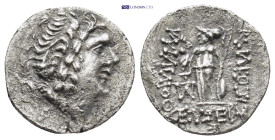 Kings of Cappadocia. Ariarathes IX Eusebes Philopator 101-87 BC. Drachm AR (18mm., 2.7 g). Diademed head right / Athena standing left, wearing helmet ...
