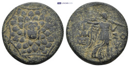 PONTOS. Amisos. Struck under Mithradates VI. Circa 105-90 or 90-85 B.C. (6.95 Gr. 22mm.)
 Aegis with gorgon's head at center 
Rev. Nike advancing righ...