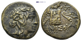 PONTOS. Amisos. Time of Mithradates VI Eupator (Circa 85-65 BC). Ae. (20mm, 8.0 g) Obv: Head of Dionysos right, wearing ivy wreath. Rev: ΑΜΙΣΟΥ. Cista...