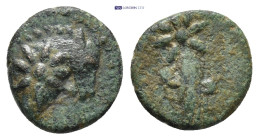 PONTOS. Uncertain (Amisos?). Time of Mithradates VI, circa 130-100 B.C. Æ chalkous. (11mm, 1.4 g). Struck circa 119-100 B.C. Head of horse to right, e...