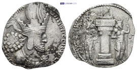 SASSANIAN EMPIRE. Shahpur I, A.D. 240-272. AR Drachm, (22mm, 3.12 g) Mint I ("Ctesiphon"), ca. A.D. 260-272. Obverse: Bust of Shahpur I right, wearing...