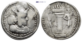 SASSANIAN EMPIRE. Shahpur I, A.D. 240-272. AR Drachm, (24mm, 4.1 g) Mint I ("Ctesiphon"), ca. A.D. 260-272. Obverse: Bust of Shahpur I right, wearing ...